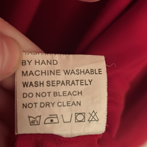 Lavena red rosette faux wrap top, size M - Picture 6 of 8